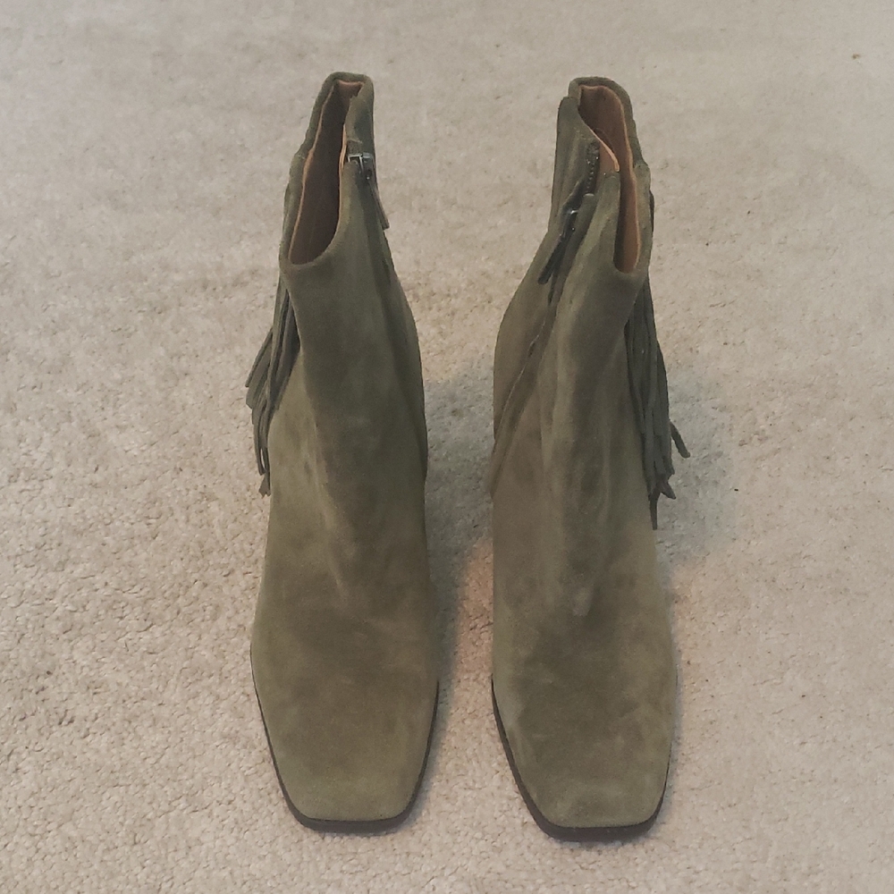 Sam Edelman Green Suede Ankle Boots